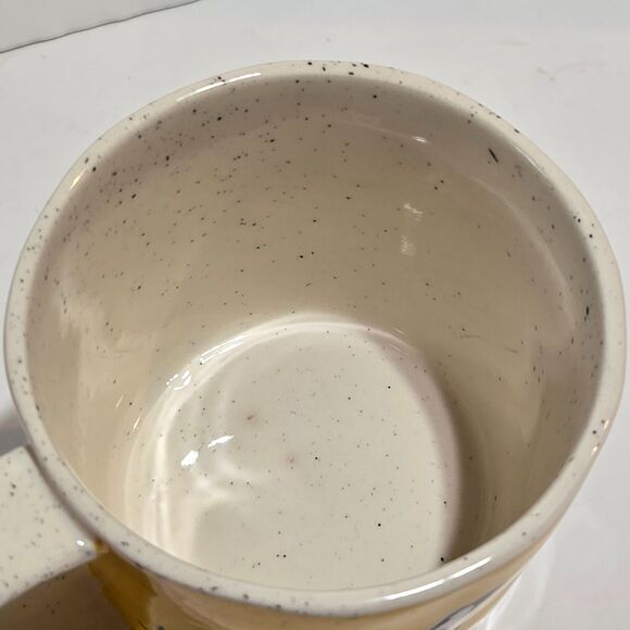 Anthropologie Coffee Tea Mug Yellow Dogs Dalmation Bulldog Poodle 3.5"x4" - Picture 3 of 6